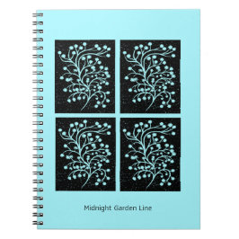Midnight Garden Line Turquoise Mist Notizblock