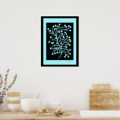 Midnight Garden Line Turquoise Mist Poster (Küche)