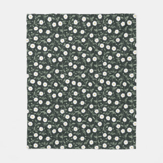 Midnight Garden Modern Farmhouse Daisy Pattern Fleecedecke