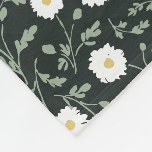 Midnight Garden Modern Farmhouse Daisy Pattern Fleecedecke (Ecke)