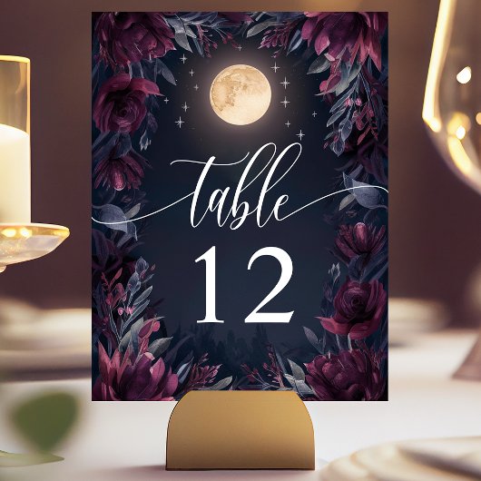 Midnight Garden Moon Wedding Tischnummer
