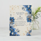 Midnight Garden Moonlit Romance Wedding Einladung (Stehend Vorderseite)