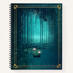 Midnight Garden Portal - Glühender Wald Dream Kuns Notizblock