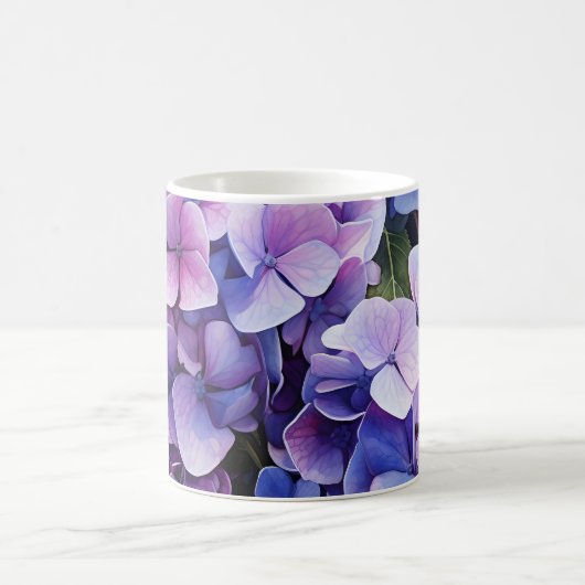 Midnight Garden Violet Hydrangea Wassercolor Kaffeetasse (Mittel)