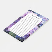 Midnight Garden Violet Hydrangea Wassercolor Post-it Klebezettel (angewinkelt)