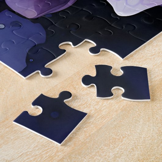 Midnight Garden Violet Hydrangea Wassercolor Puzzle (Seite)