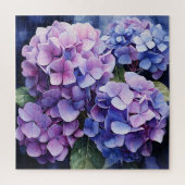 Midnight Garden Violet Hydrangea Wassercolor Puzzle (Vertikal)