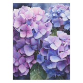 Midnight Garden Violet Hydrangea Wassercolor Tischdecke (Vorderseite)