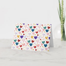 Midnight Garden Watercolor Hearts Karte