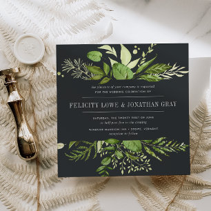 Midnight Garden Wedding Invitation Square Einladung