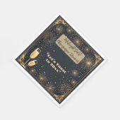Midnight Gold Champagne Dreams Bubbly New Year Fun Serviette (Ecke)