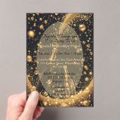 Midnight Gold Champagne Dreams New Year Bubbly Fun Acryleinladungen (Insitu (Handheld))
