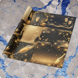 Midnight Gold Champagner-Träume Neujahrs-Glanz Geschenkpapier