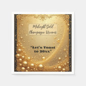Midnight Gold Faux Champagne Dream Bubbly New Year Serviette (Vorderseite)