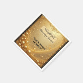 Midnight Gold Faux Champagne Dream Bubbly New Year Serviette (Ecke)