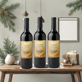 Midnight Gold Faux-Champagner-Traum-Blubbernder Ne Weinetikett