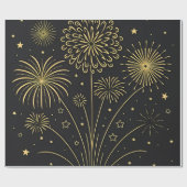 Midnight Gold Fireworks Wrapper Geschenkpapier (Flach)