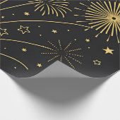 Midnight Gold Fireworks Wrapper Geschenkpapier (Ecke)
