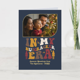 Midnight Gold Fun Retro Christmas Photos Feiertagskarte
