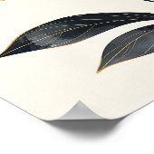 Midnight & Gold Majesty: Elegant Minimalist Botani Poster (Ecke)