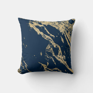 Midnight Gold Marble Cushion Kissen