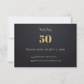 Midnight Gold Milestone RSVP Cards Karte (Vorderseite)