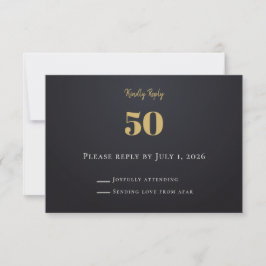 Midnight Gold Milestone RSVP Cards Karte
