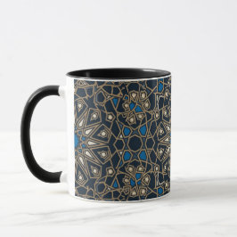 Midnight & Gold Royal Islamic Geometric Mosaic Mug Tasse