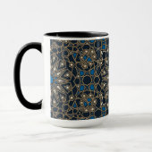 Midnight & Gold Royal Islamic Geometric Mosaic Tasse (Links)