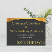 Midnight Gold Wedding Save The Date (Stehend Vorderseite)