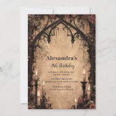 Midnight Gothic Cathedral Birthday Einladung (Vorderseite)