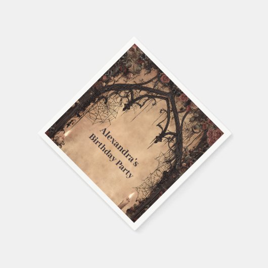 Midnight Gothic Cathedral Birthday Serviette (Ecke)