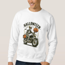 Midnight Halloween Biker Skeleton Sweatshirt