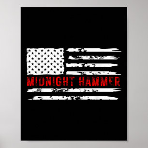 Midnight Hammer B-2 Stealth Jet USA-Flagge  Poster