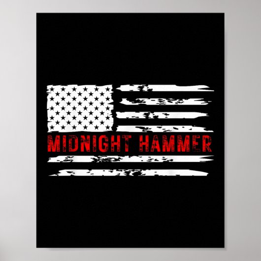 Midnight Hammer B-2 Stealth Jet USA-Flagge  Poster (Vorne)