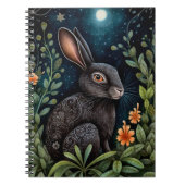Midnight Hare Spiral Foto Notebook Notizblock (Vorderseite)