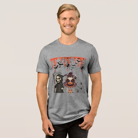 Midnight Haunt Society grau Tri-Blend Shirt (Vorderseite voll)