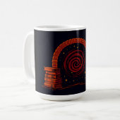 Midnight Hearth Mittelalterlich - Orange und Schwa Kaffeetasse (Vorderseite Links)