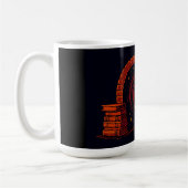 Midnight Hearth Mittelalterlich - Orange und Schwa Kaffeetasse (Links)