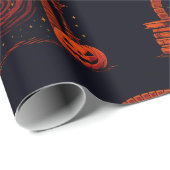 Midnight Hearth Mittelalterlich-Orange und Schwarz Geschenkpapier (Rolleneckpunkt)
