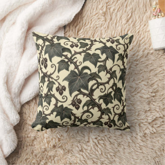 Midnight Ivy – Dunkles Gothic-Botanisches Rebenmus Kissen