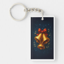 Midnight Jingle: Holiday Keychain with Golden Glow Schlüsselanhänger