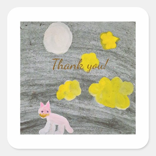 Midnight Kitty Adventure Quadratischer Aufkleber (Vorderseite)