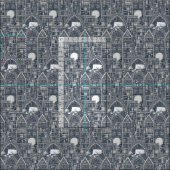 Midnight library indigo Fabric Stoff (Kachel)