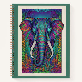 Midnight Lotus Elephant Spirit Zentangle Journal Notizblock