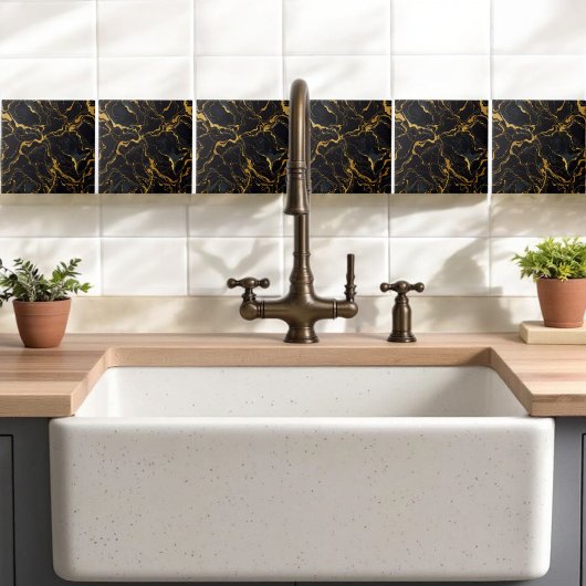 Midnight Luxe Marble Tille Fliese