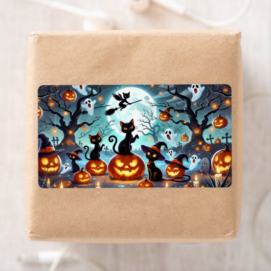 Midnight Magic: Black Cats & Pumpkins Halloween  (Insitu)