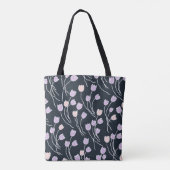 Midnight Magic Dark Floral Sketchy Tulips Tasche (Rückseite)