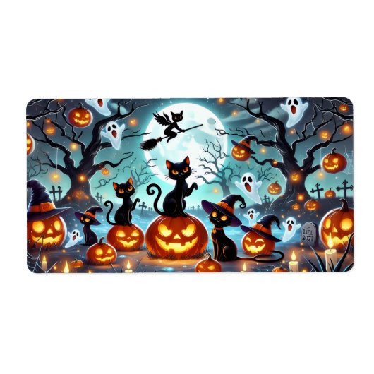 Midnight Magic: Schwarze Katzen & Kürbisse Hallowe (Vorne)