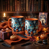 Midnight Magic: Schwarze Katzen & Kürbisse Hallowe Tasse